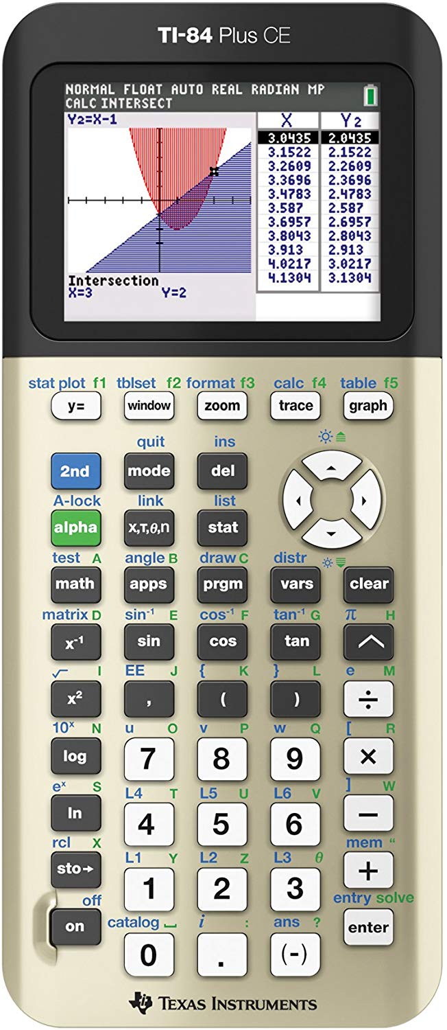 Texas Instruments TI-84 Plus CE Graphing Calculator, Gold